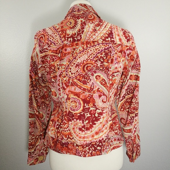 COLDWATER CREEK Paisley Crop Jacket Size 6 - Picture 3 of 8